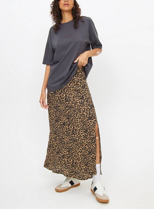 Leopard Print Side Split Midaxi Skirt 18